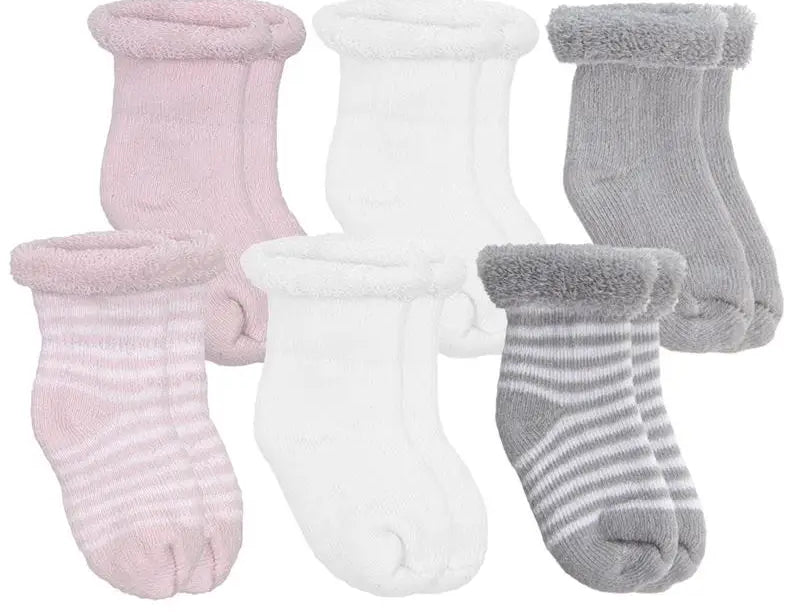Kushies 0-3 Socks 6pk