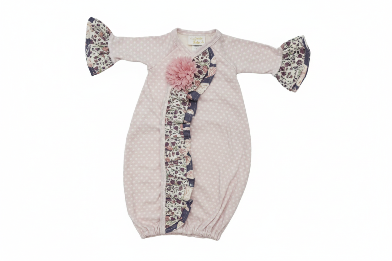 Haute Baby Blush and Fog Girl Gown for Infants