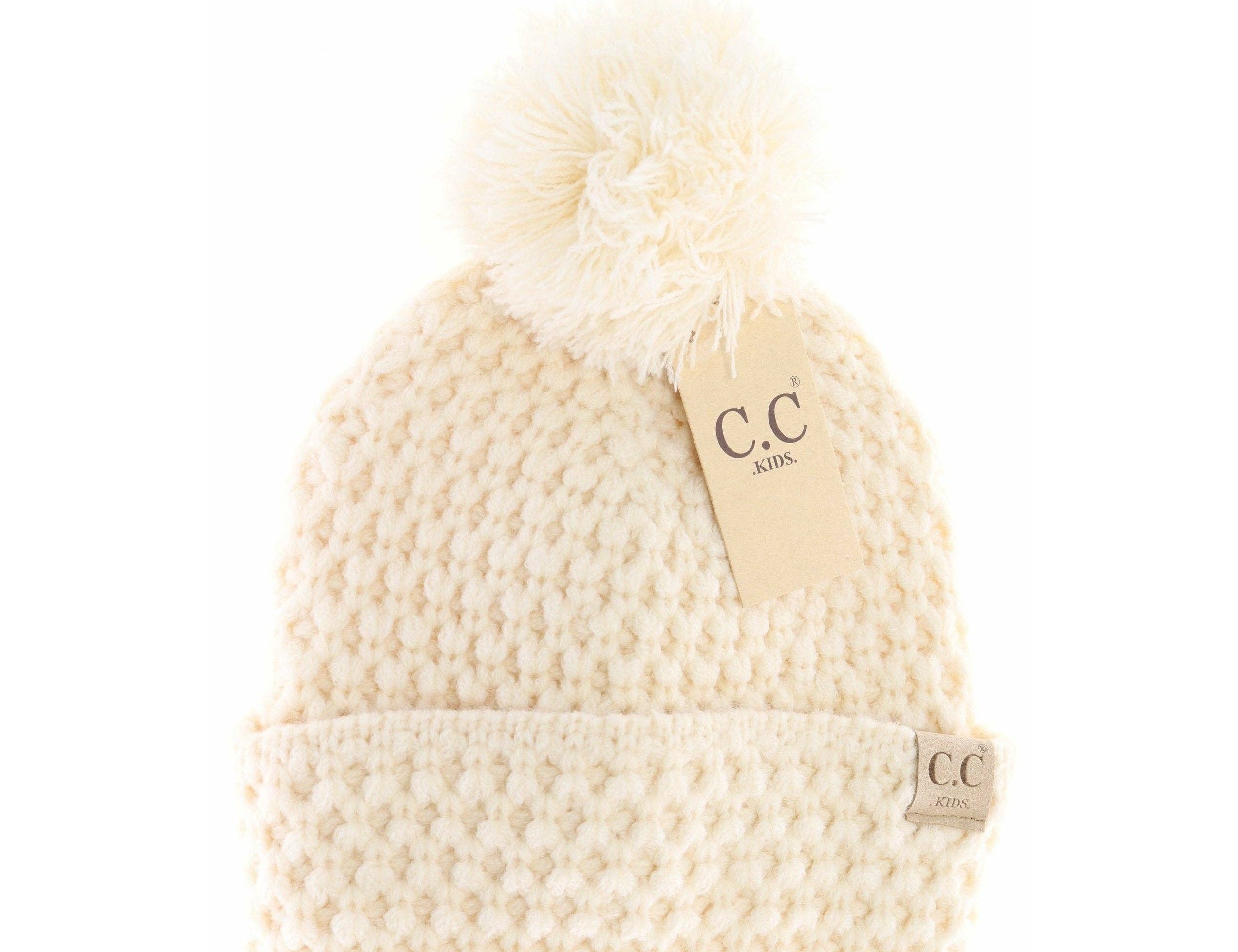 Kids' Bee Stitch Knit Pom C.C Beanie