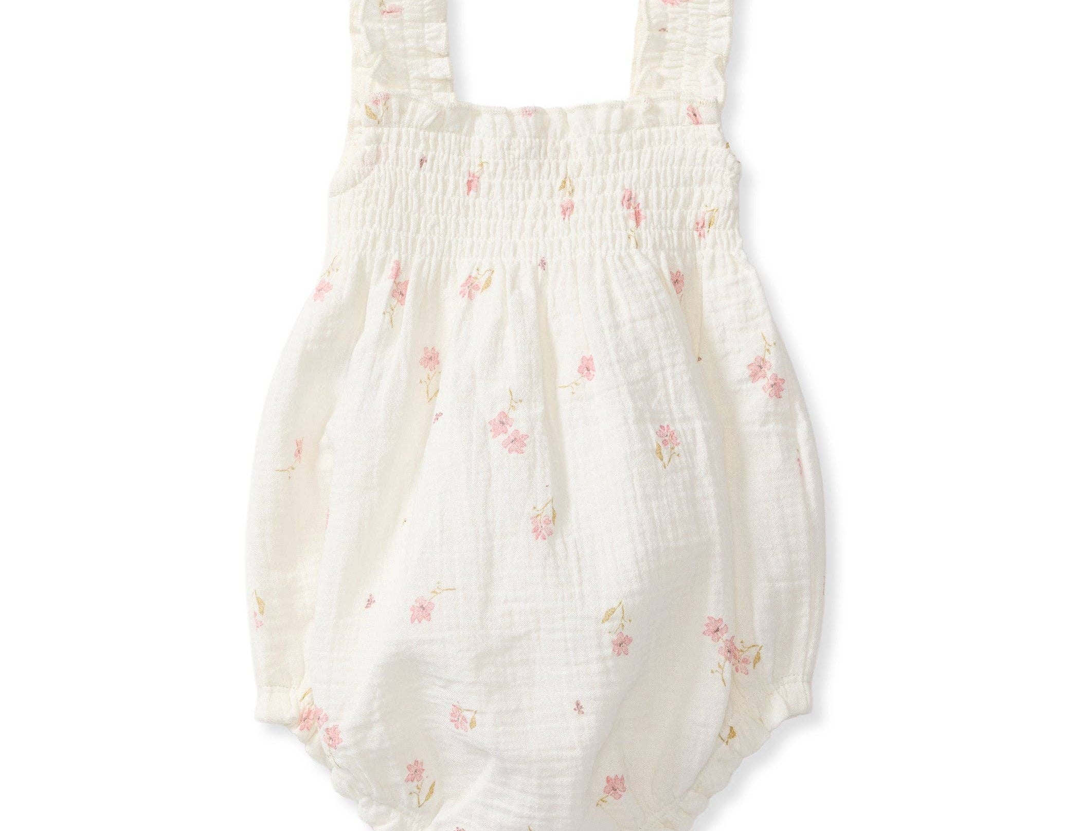 Floral Muslin Baby Girl Romper