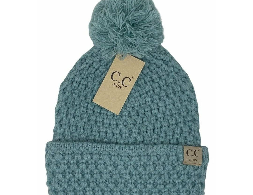 Kids' Bee Stitch Knit Pom C.C Beanie