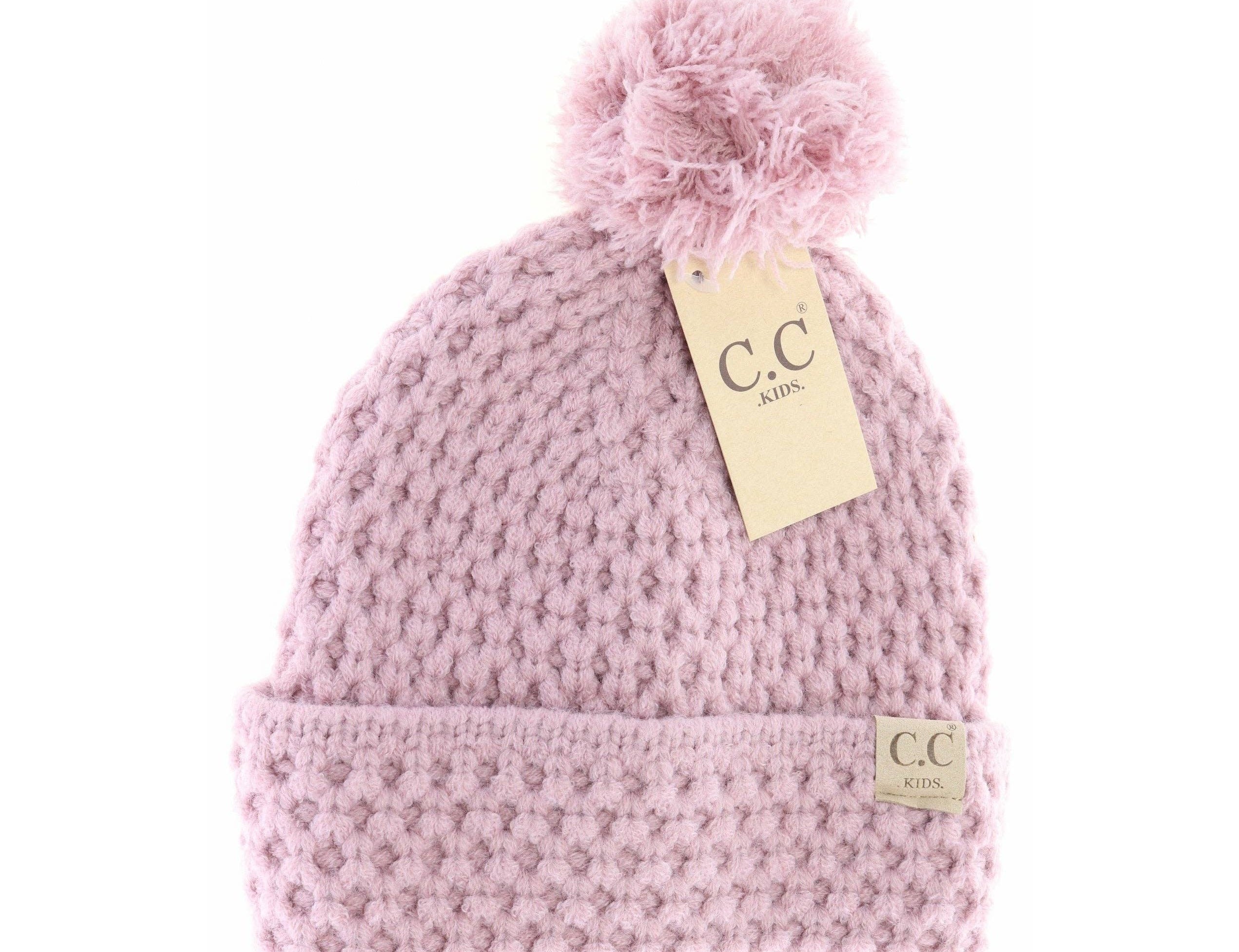 Kids' Bee Stitch Knit Pom C.C Beanie