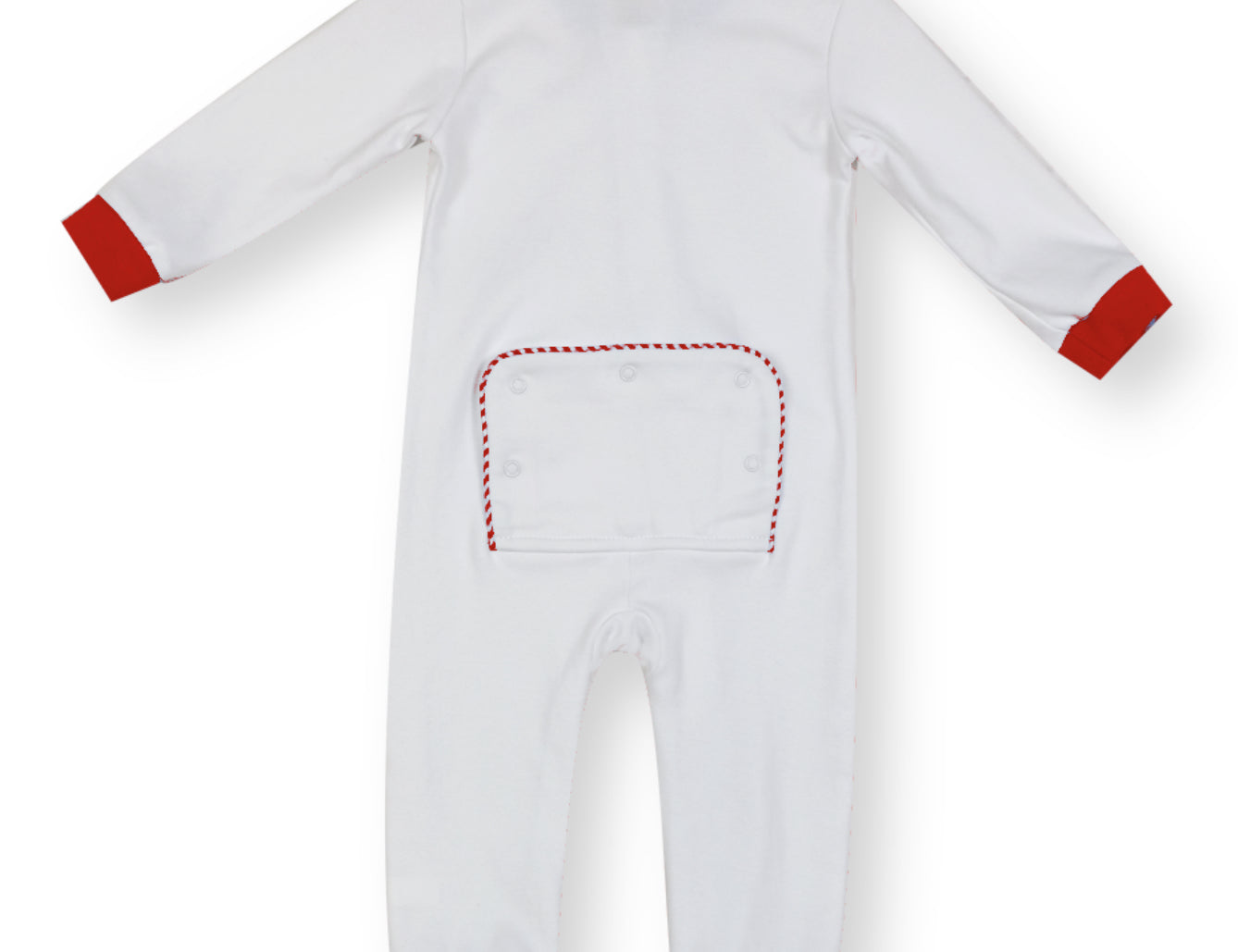 Blank Infant Drop Flap Gingham Trim Unionsuit Playsuit
