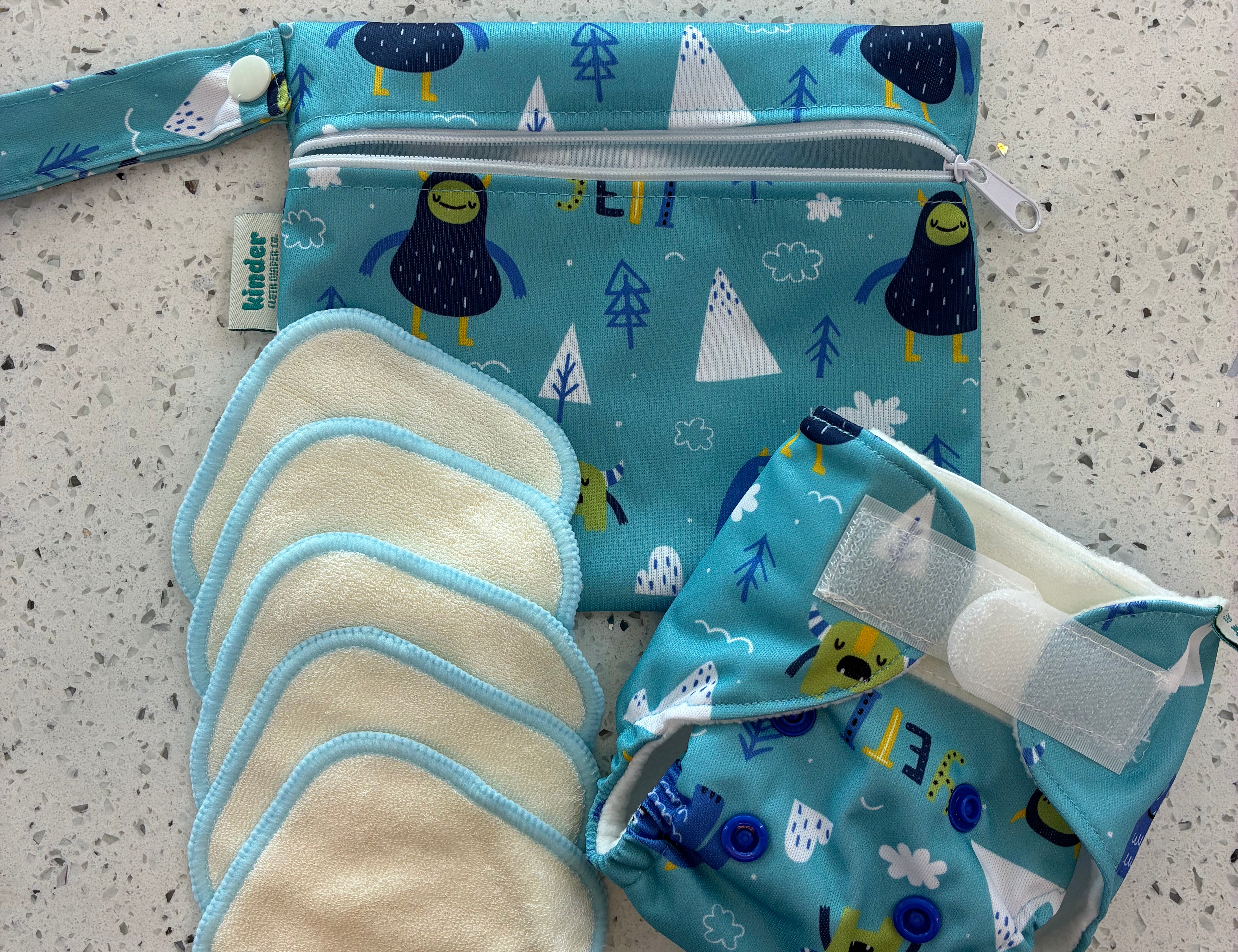 Doll Cloth Diaper Set w/ Travel Pouch