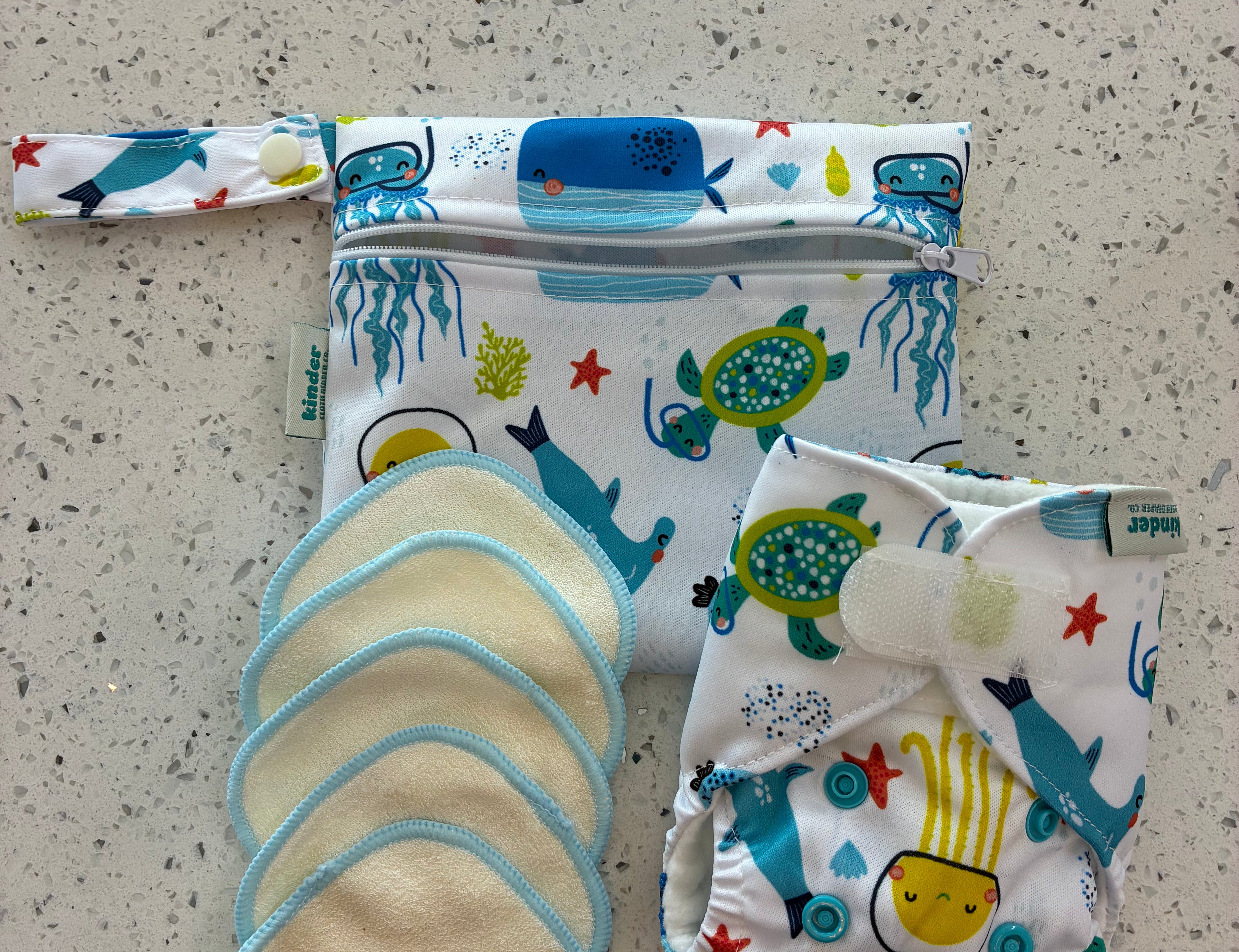 Doll Cloth Diaper Set w/ Travel Pouch