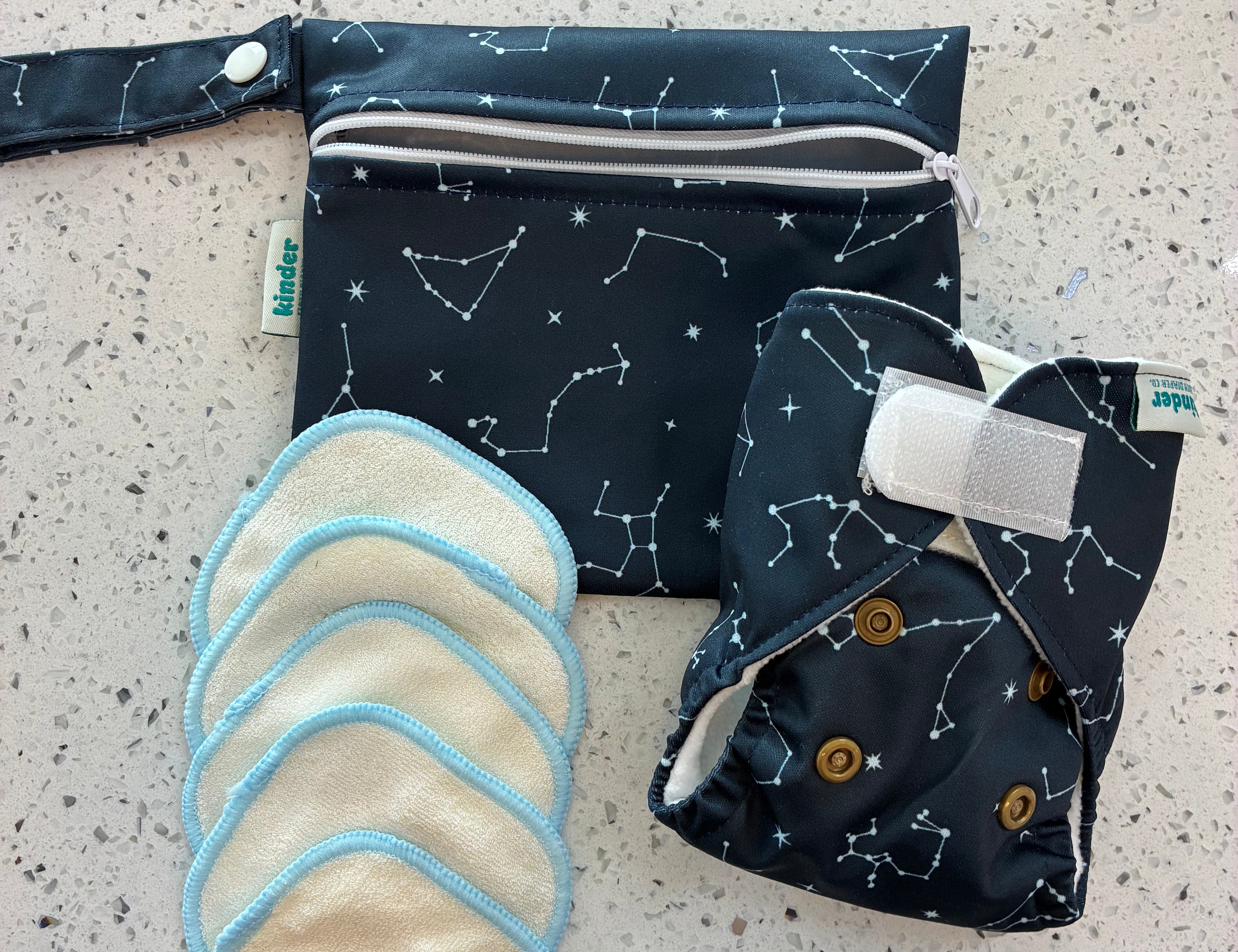 Doll Cloth Diaper Set w/ Travel Pouch