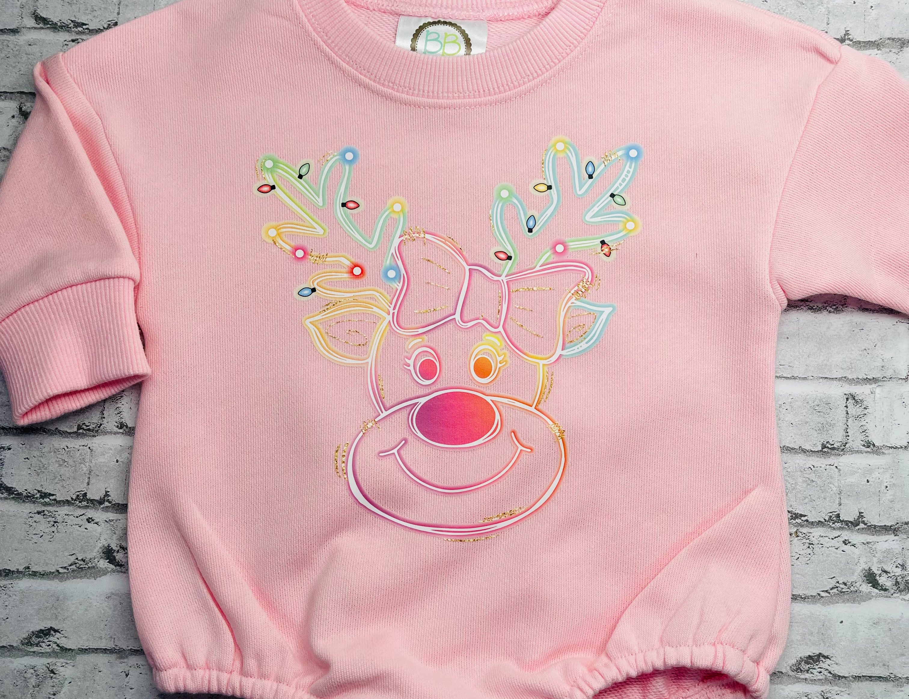 Neon Reindeer Sweatshirt Bubble