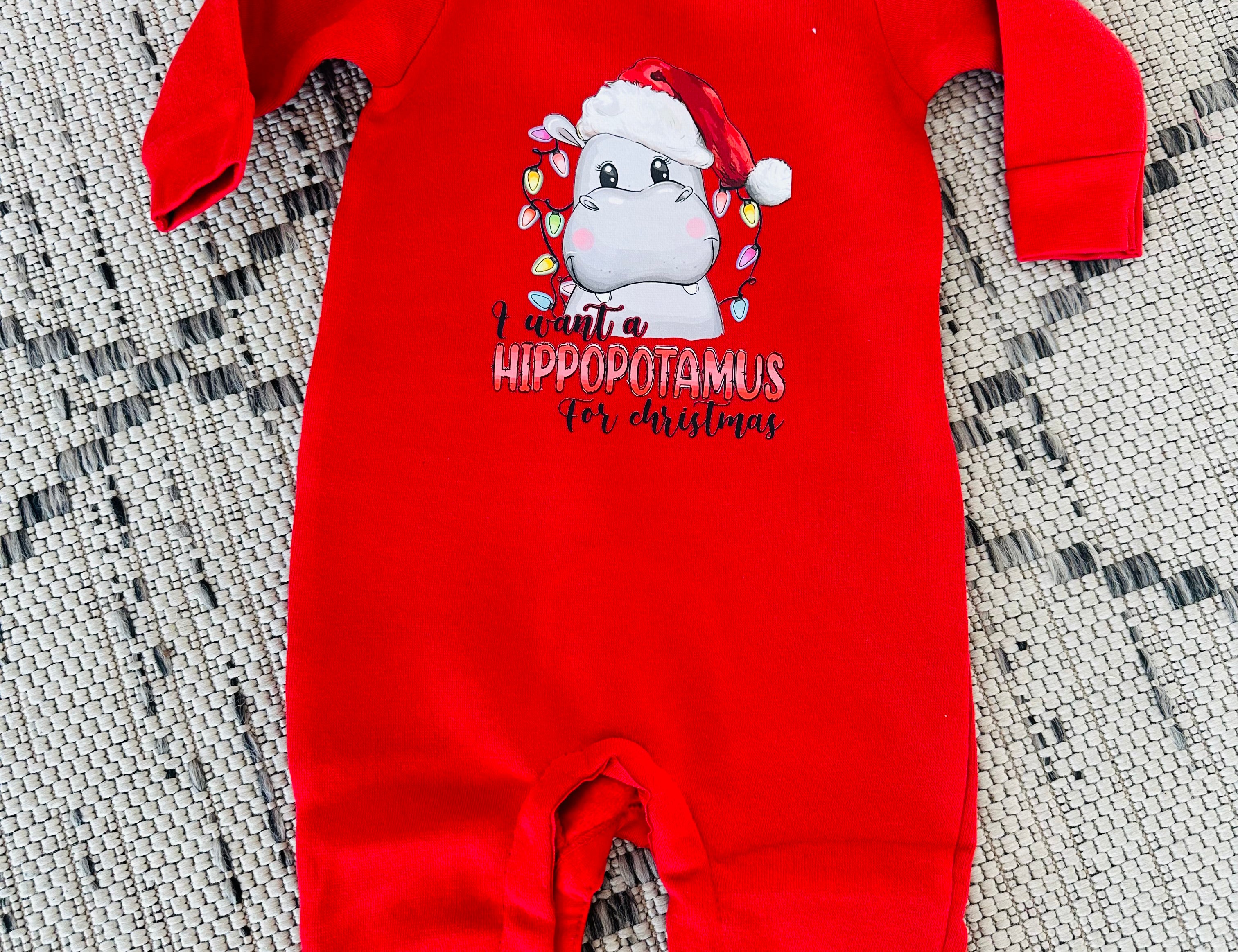 Hippopotamus Sweatshirt Romper