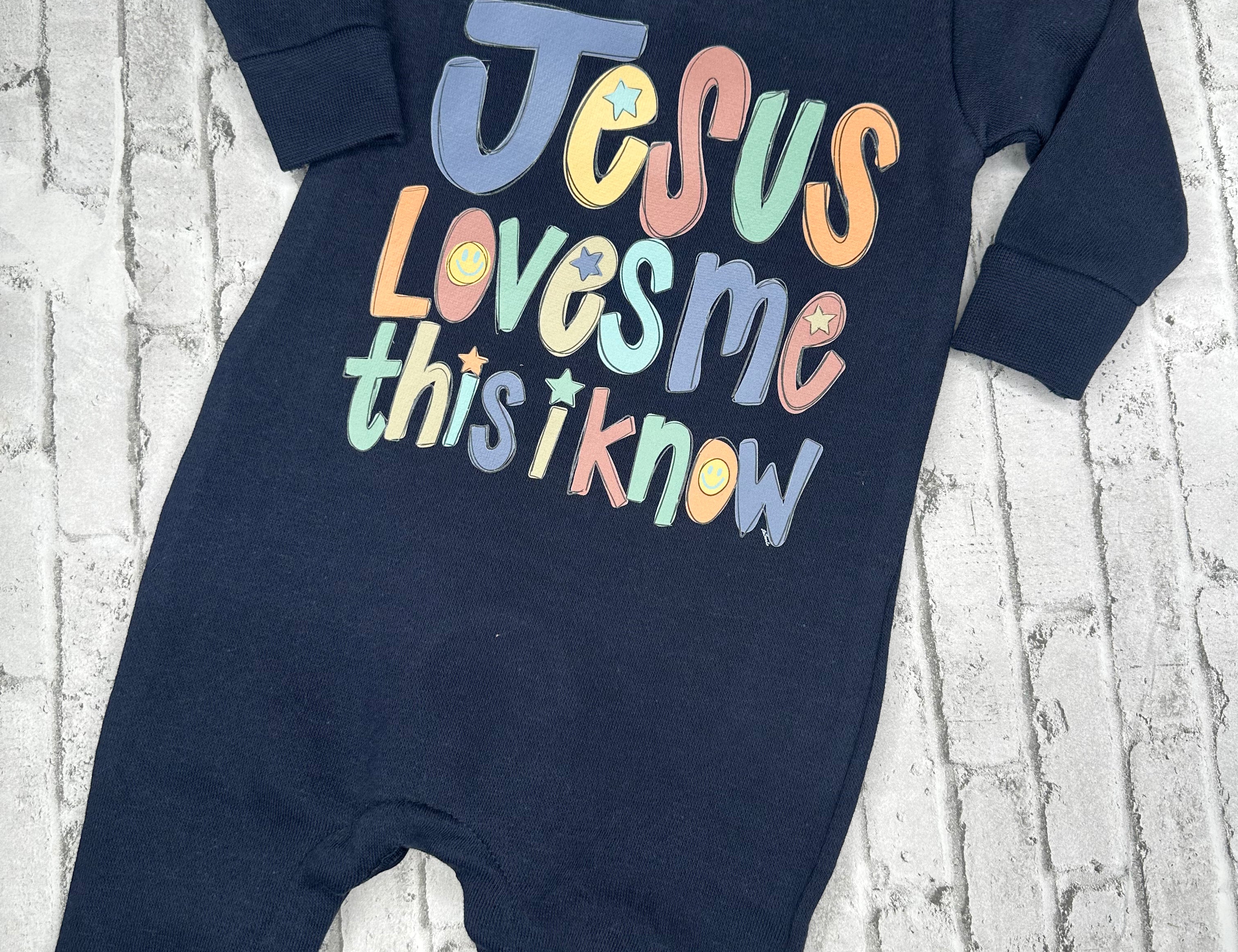 Jesus Loves Me Sweatshirt Romper