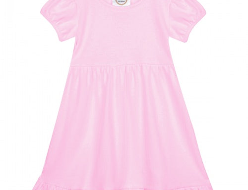 Blank Short Sleeve Empire Waist Ruffle Dress O-Baby Children's Boutique Blank Short Sleeve Empire Waist Ruffle Dress O-Baby Children's Boutique