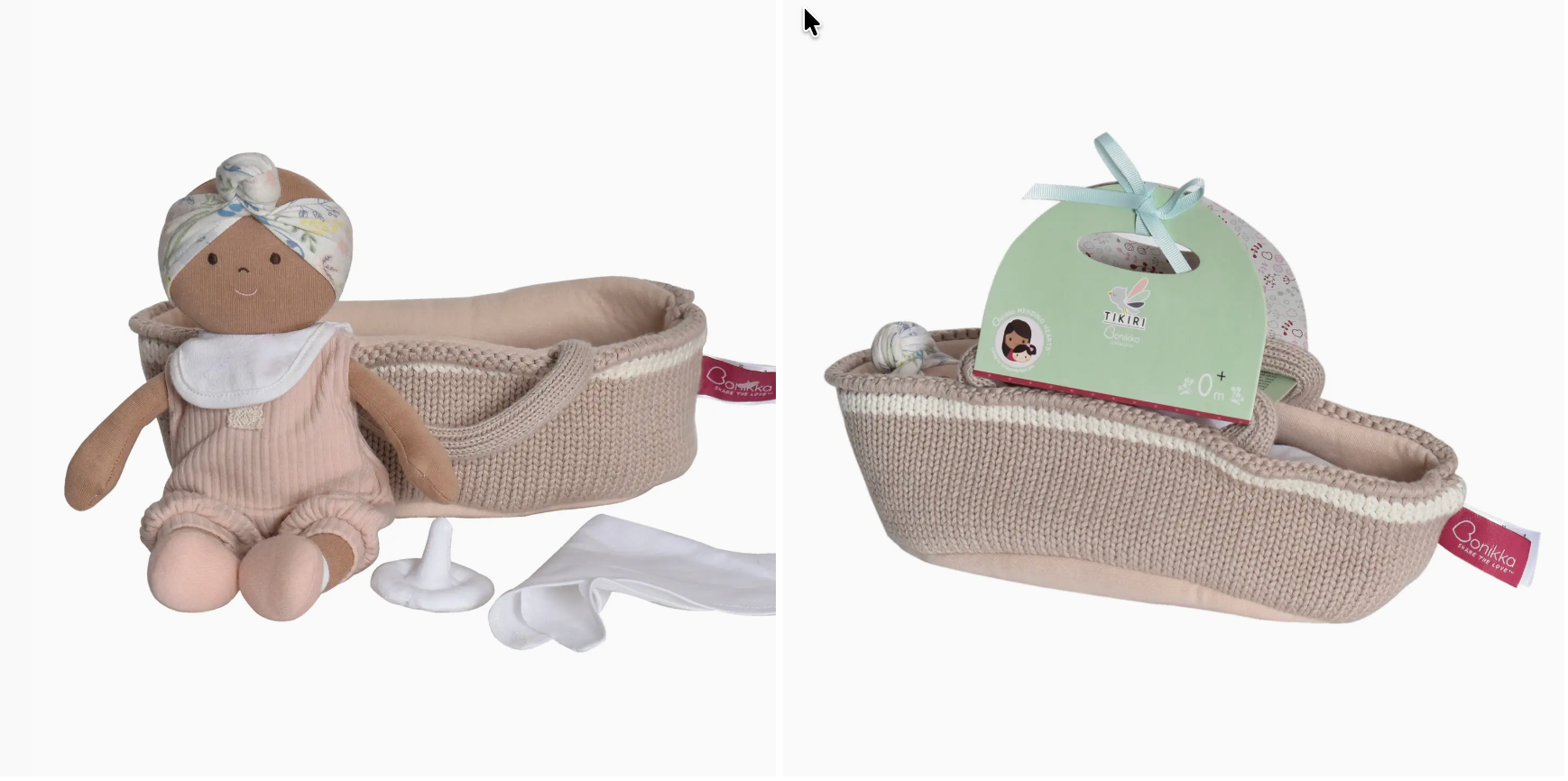 Knitted Carry Cot ,Soother & Blanket