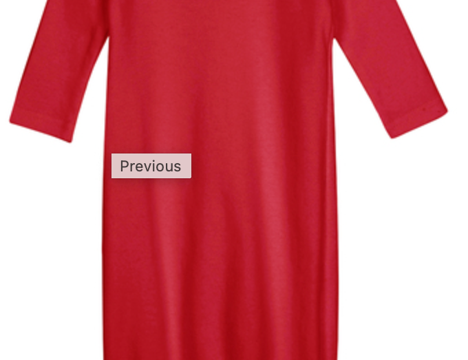 Blank Unisex Long Sleeve Infant Gown with Hidden Zipper