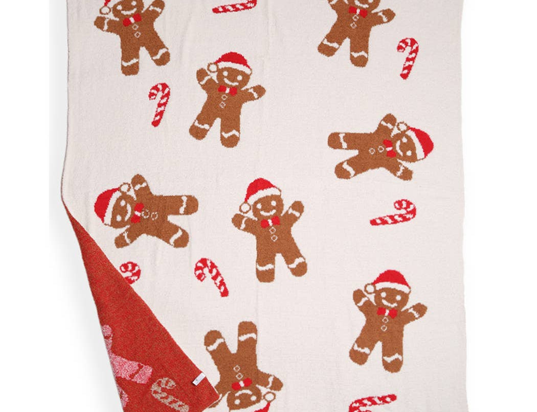 Christmas Gingerbread Cozy Soft Throw Blanket
