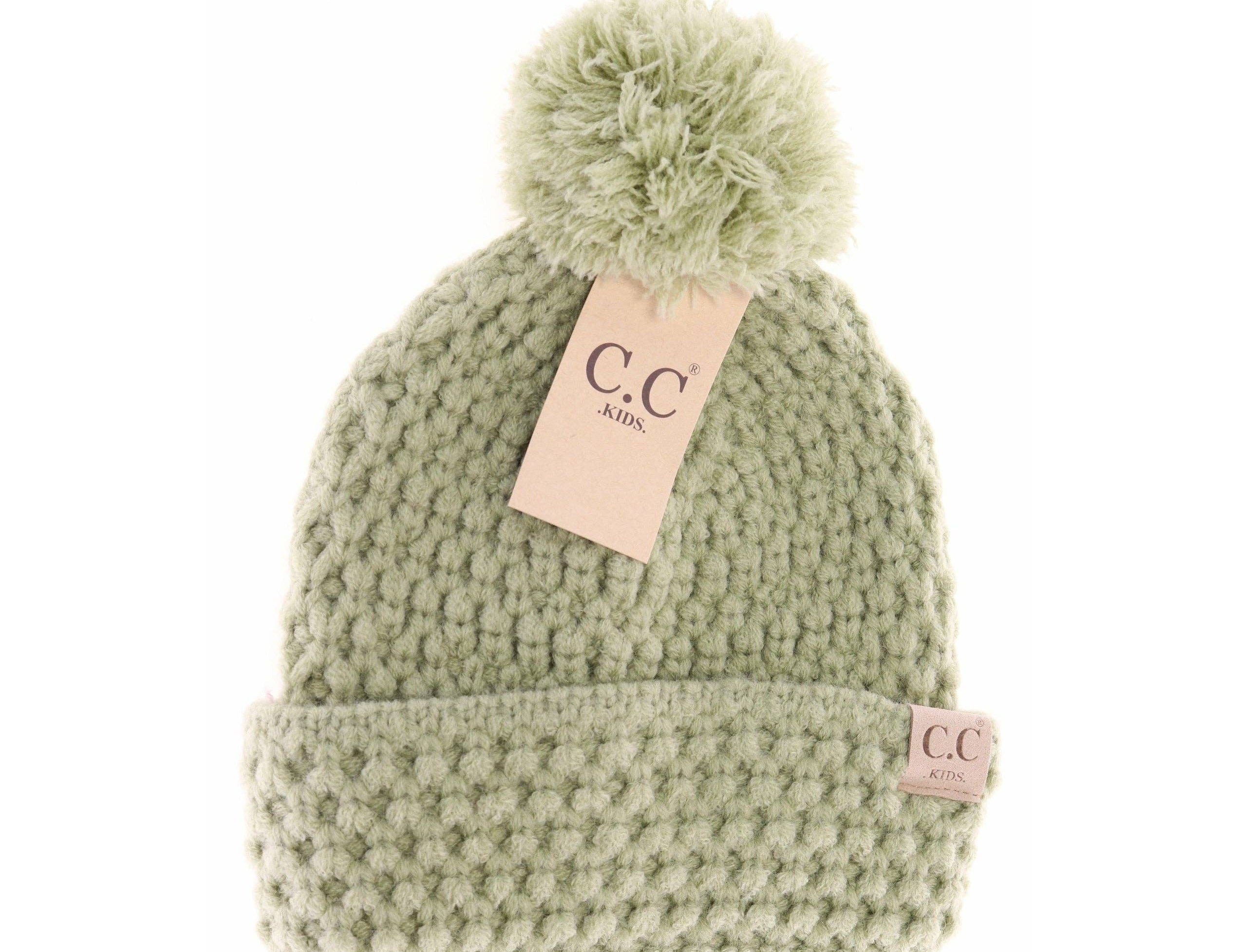 Kids' Bee Stitch Knit Pom C.C Beanie