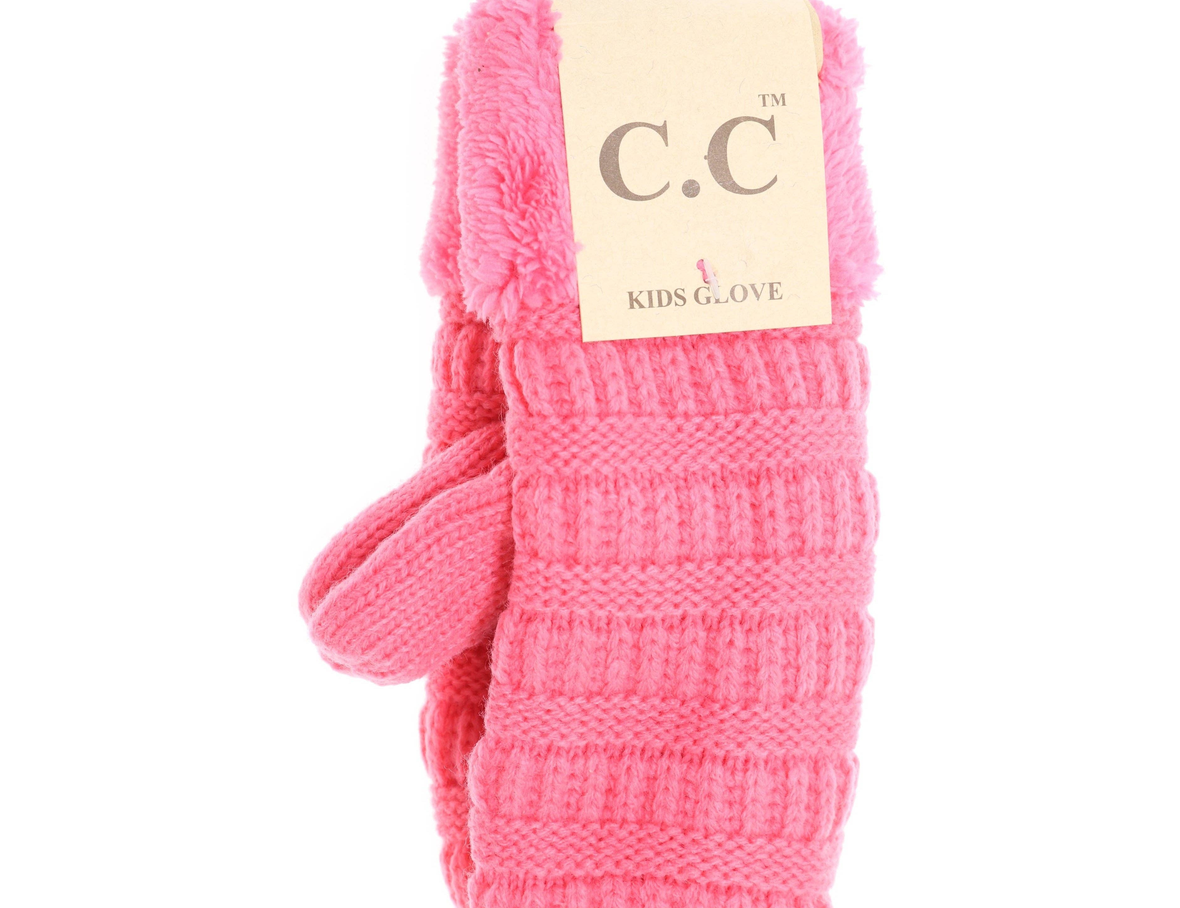 Kids Solid Fuzzy Lined Mittens MT25KIDS