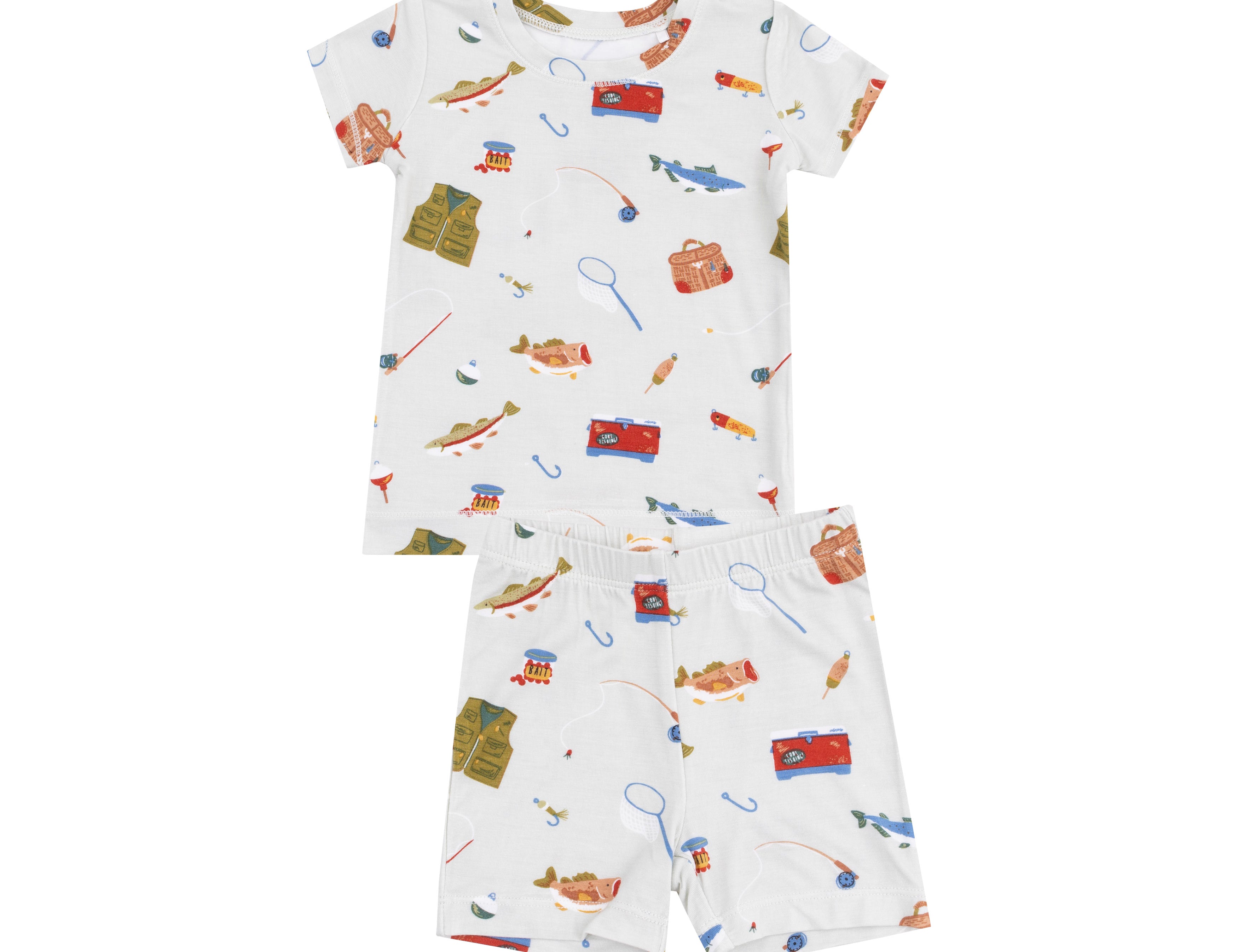 Fishing Things Green Loungewear Short Set
