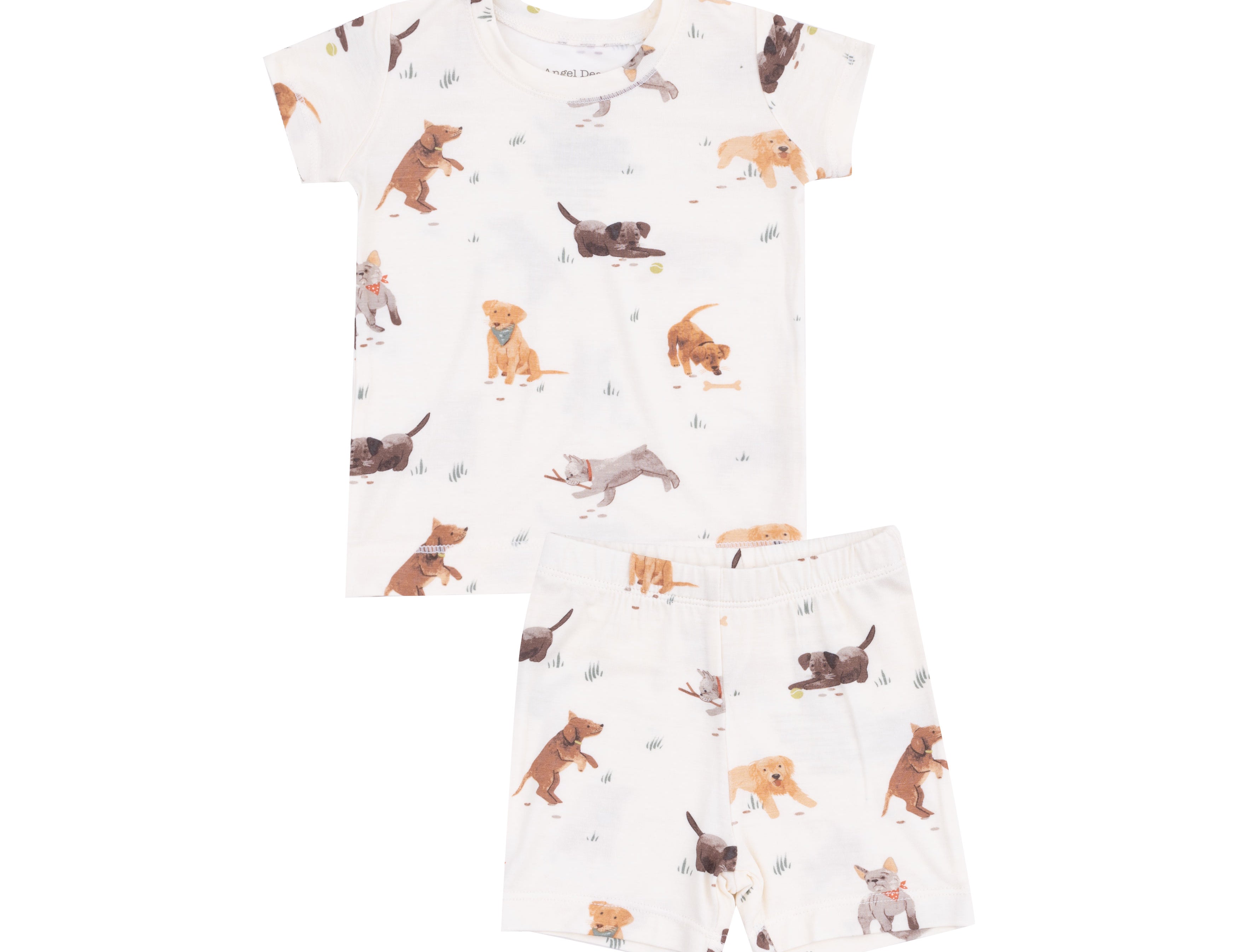 Watercolor Puppies Loungewear Short Set