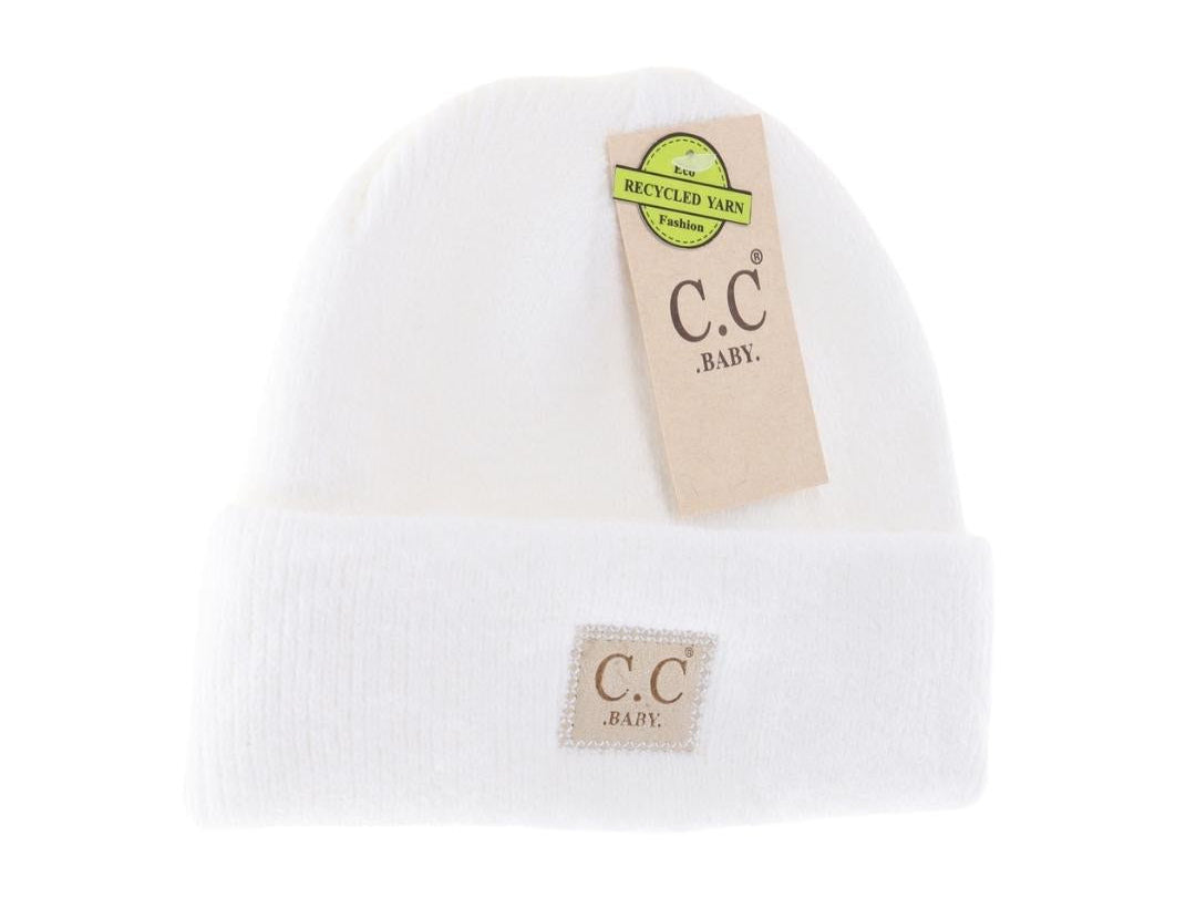 C.C Beanies BABY Soft Ribbed Leather Patch