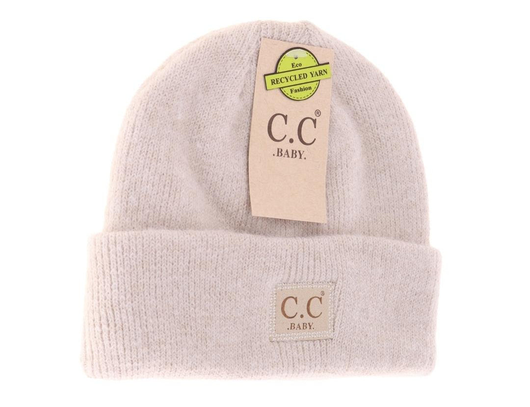 C.C Beanies BABY Soft Ribbed Leather Patch