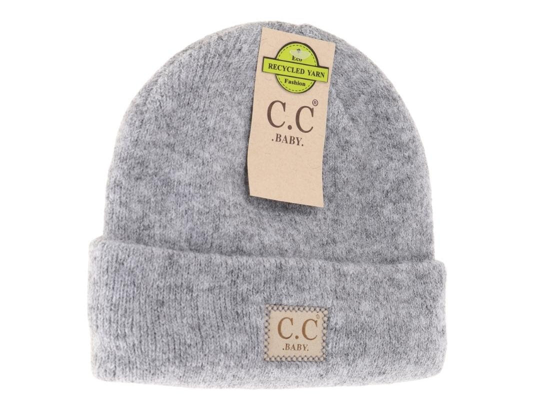 C.C Beanies BABY Soft Ribbed Leather Patch